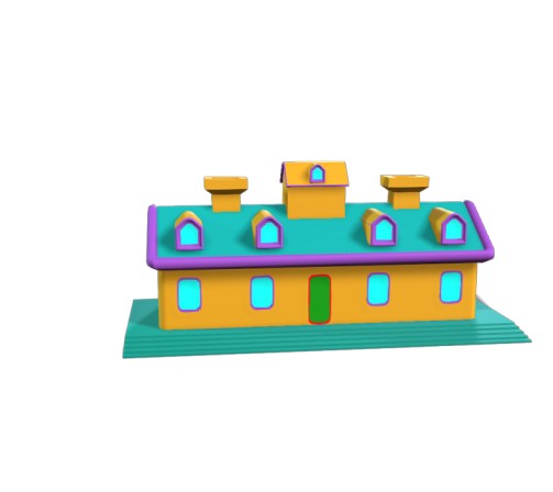 Low Polygon Snow Cottage